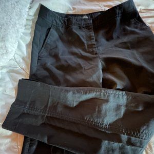 Talbots Womens Black Dress Pants Straight Leg Flat Front Size 8x28